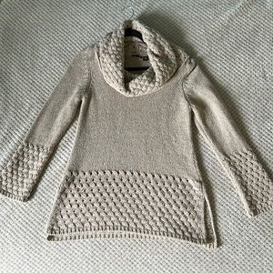 cream/tanish turtleneck swoop knitted sweater